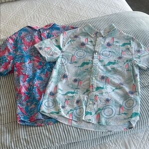 2 Boys Vineyard Vines Tropical Button-Up Shirts